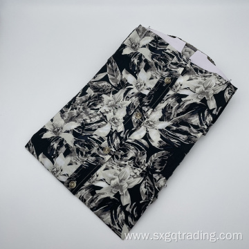 Full flower print beach men's short sleeve shirt